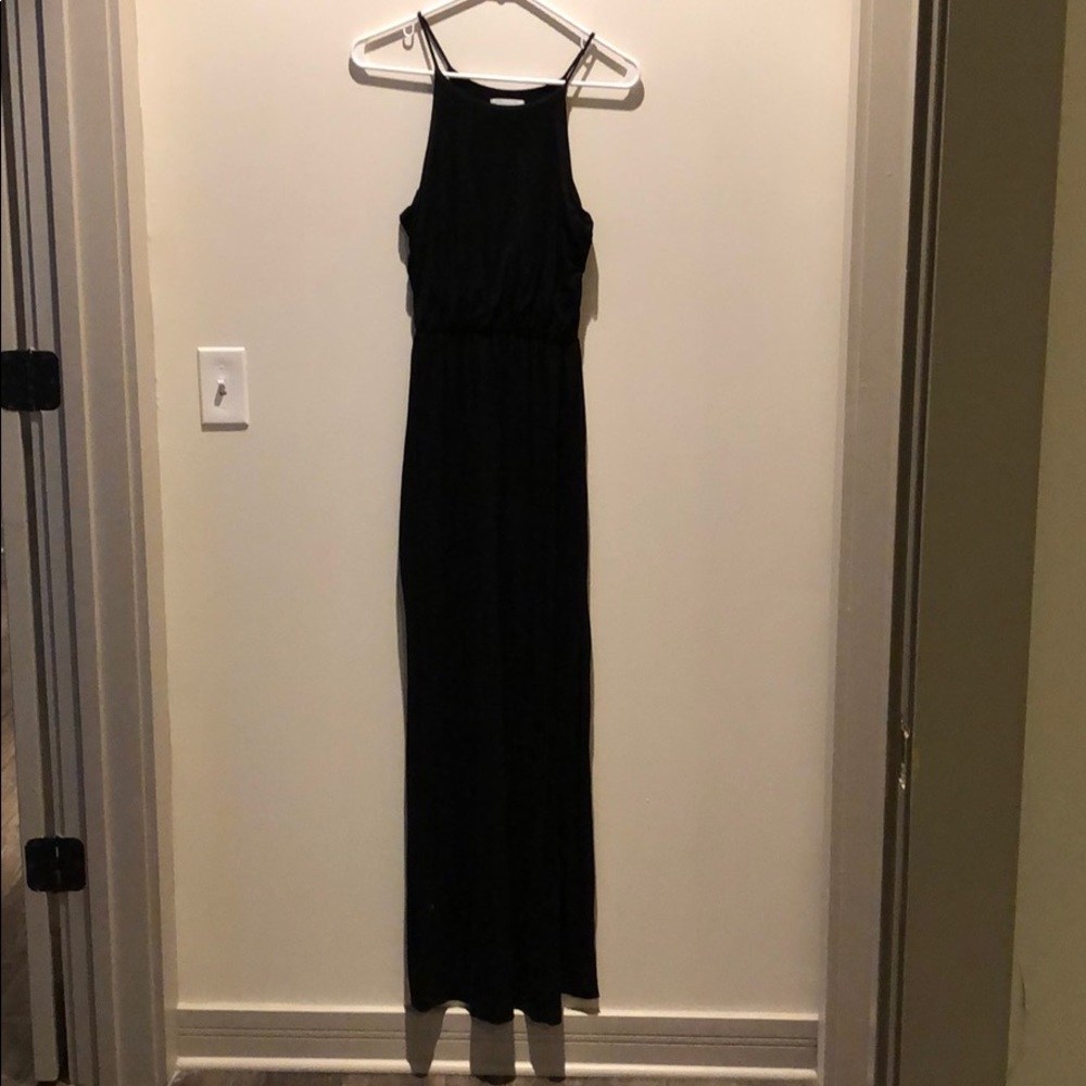 Chic Black Maxi (M) Cotton/Casual Material